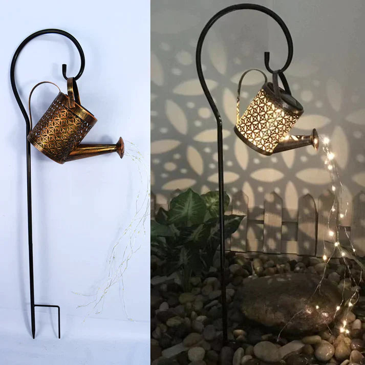 Outdoor Solar Watering Can Ornament Garden Lamp