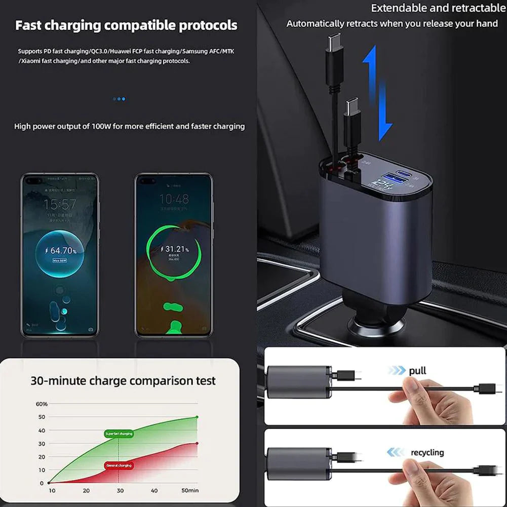 4 in 1 retractable charger