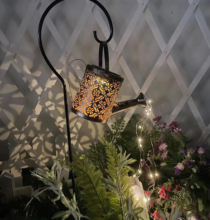 Outdoor Solar Watering Can Ornament Garden Lamp